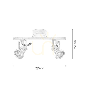 Stropní svítidlo Concreto, 2xGU10, Max. 50 W, beton a kov, 28,5 cm small 3