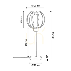 Stolní lampa Coop, 1xE27, Max. 25 W, černý kovový kabel s černým PVC pláštěm, Ø 19 cm small 2