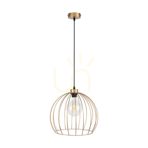 Závěsné svítidlo Coop, 1xE27, Max. 60 W, zlatý kov / černý PVC kabel, Ø 37 cm small 0