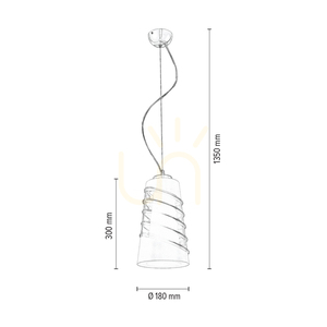 Závěsné svítidlo Crister, 1xE27, Max. 60 W, chromovaný kov / čirý skleněný stínidlo, Ø 18 cm small 4