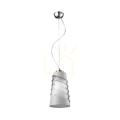 Kontrola Závěsné svítidlo Crister, 1xE27, Max. 60 W, chromovaný kov / čirý skleněný stínidlo, Ø 18 cm