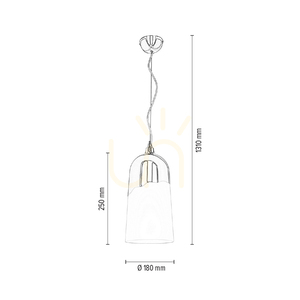 Závěsné svítidlo Daga, 1xE27, Max. 60 W, chromovaný kov / bílé skleněné stínidlo, Ø 18 cm small 4