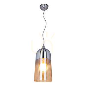 Závěsné svítidlo Daga, 1xE27, Max. 60 W, chromovaný kov / skleněný stínidlo v barvě šampaňského, Ø 18 cm small 1