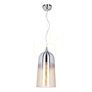 Závěsné svítidlo Daga, 1xE27, Max. 60 W, chromovaný kov / skleněný stínidlo v barvě šampaňského, Ø 18 cm small 0