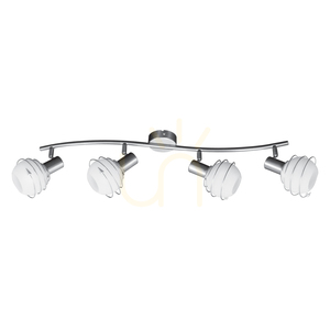 Stropní svítidlo Daria, 4xE14, Max. 40 W, saténově matný kov/bílá, skleněný stínidlo, 85 cm small 1