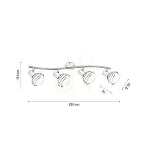 Stropní svítidlo Daria, 4xE14, Max. 40 W, saténově matný kov/bílá, skleněný stínidlo, 85 cm small 3