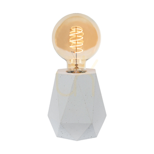 Stolní lampa Diamant, 1xE27, Max. 25 W, bílý beton / černý PVC kabel, Ø 12 cm small 1