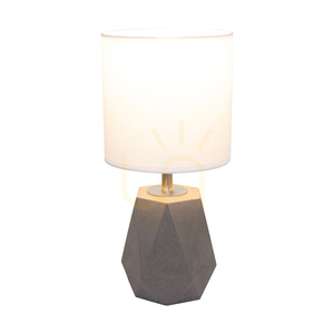 Stolní lampa Diamant, 1xE27, Max. 25 W, betonově šedý/černý PVC kabel/bílý stínidlo, Ø 17 cm small 2