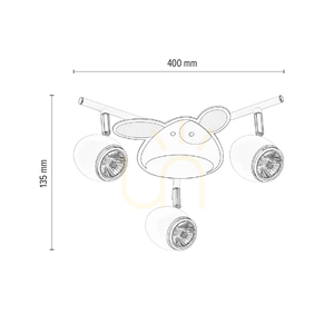 Stropní svítidlo ve tvaru pejska, 3xGU10, Max. 50 W, bílý/chromovaný kov s motivem psa, Ø 40 cm small 2