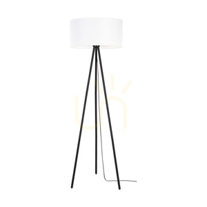 Stojací lampa Dove, 1xE27, Max. 40 W, černý kov / černý PVC kabel / bílý stínidlo, Ø 50 cm small 0