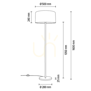 Stojací lampa Dove, 1xE27, Max. 60 W, chromovaný kov / průhledný PVC kabel / bílé stínidlo, Ø 50 cm small 4