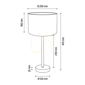 Stolní lampa Dove, 1xE27, Max. 40 W, chromovaný kov / průhledný PVC kabel / bílý stínidlo, Ø 25 cm small 4