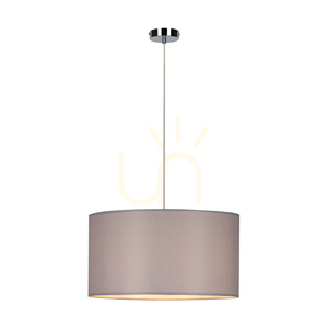 Závěsné svítidlo Dove, 1xE27, Max. 60 W, chromovaný kov / průhledný PVC kabel / šedý stínidlo, Ø 50 cm small 1