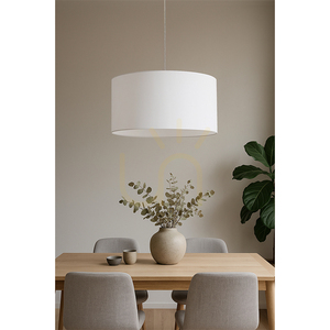 Závěsné svítidlo Dove, 1xE27, max.. 60 W, olejovaný dub / průhledný PVC kabel / bílý stínidlo Ø 50 cm small 2