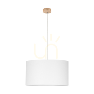 Závěsné svítidlo Dove, 1xE27, max.. 60 W, olejovaný dub / průhledný PVC kabel / bílý stínidlo Ø 50 cm small 0