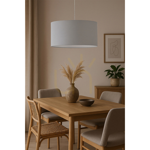 Závěsné svítidlo Dove, 1xE27, max.. 60 W, olejovaný dub / průhledný PVC kabel / šedý stínidlo Ø 50 cm small 2