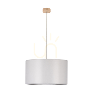 Závěsné svítidlo Dove, 1xE27, max.. 60 W, olejovaný dub / průhledný PVC kabel / šedý stínidlo Ø 50 cm small 0