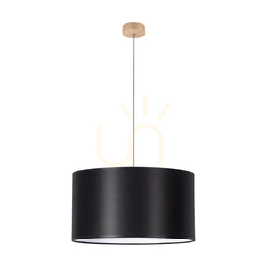 Závěsné svítidlo Dove, 1xE27, max.. 60 W, olejovaný dub / průhledné PVC / černá, Ø 50 cm small 0