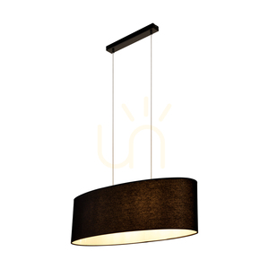 Závěsné svítidlo Dove, 2xE27, Max. 40 W, černý kov / průhledný PVC kabel / černý stínidlo, 80 cm small 1