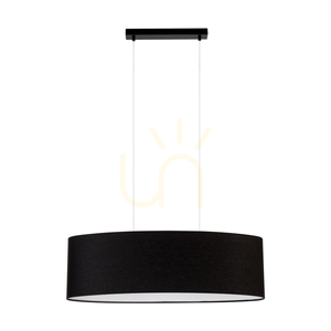 Závěsné svítidlo Dove, 2xE27, Max. 40 W, černý kov / průhledný PVC kabel / černý stínidlo, 80 cm small 2