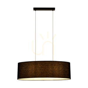 Závěsné svítidlo Dove, 2xE27, Max. 40 W, černý kov / průhledný PVC kabel / černý stínidlo, 80 cm small 3