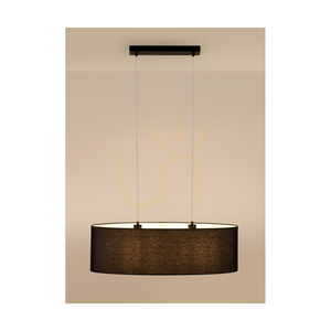 Závěsné svítidlo Dove, 2xE27, Max. 40 W, černý kov / průhledný PVC kabel / černý stínidlo, 80 cm small 5