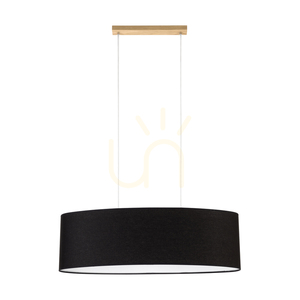 Závěsné svítidlo Dove, 2xE27, max.. 40 W, olejovaný dub / průhledný PVC kabel / černý stínidlo 80 cm small 4