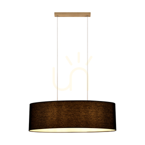 Závěsné svítidlo Dove, 2xE27, max.. 40 W, olejovaný dub / průhledný PVC kabel / černý stínidlo 80 cm small 5