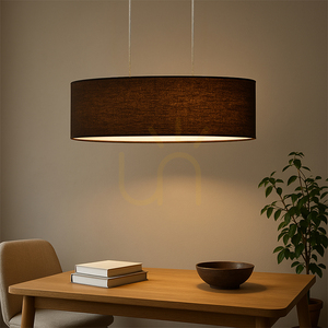 Závěsné svítidlo Dove, 2xE27, max.. 40 W, olejovaný dub / průhledný PVC kabel / černý stínidlo 80 cm small 6