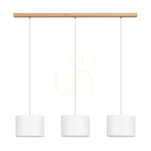 Závěsné svítidlo Dove, 3xE27, Max. 40 W, olejovaný dub / průhledný PVC kabel / bílé stínidlo, 100 cm small 0