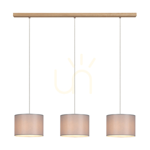 Závěsné svítidlo Dove, 3xE27, max.. 40 W, olejovaný dub / průhledné PVC / šedá, 100 cm small 1