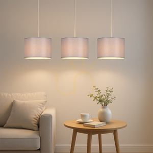 Závěsné svítidlo Dove, 3xE27, max.. 40 W, olejovaný dub / průhledné PVC / šedá, 100 cm small 2