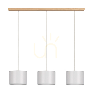 Závěsné svítidlo Dove, 3xE27, max.. 40 W, olejovaný dub / průhledné PVC / šedá, 100 cm small 0