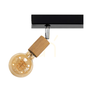 Stropní svítidlo Elmin 2xE27 Max. 25 W, olejovaný dub / černý kov / chromovaný kov, 41 cm small 1