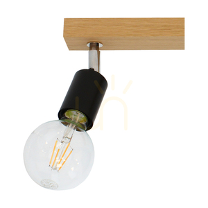 Stropní svítidlo Elmo, 2xE27, Max. 25 W, olejovaný dub / černý kov / chromovaný kov, 40 cm small 1