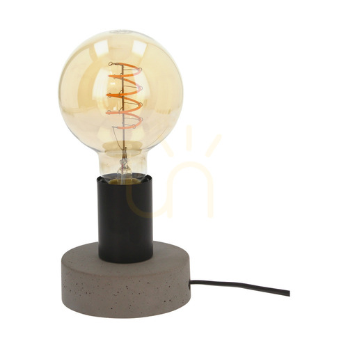 Kontrola Stolní lampa Enar, 1xE27, Max. 25 W, šedý beton / černý kov / černý PVC kabel, Ø 10 cm