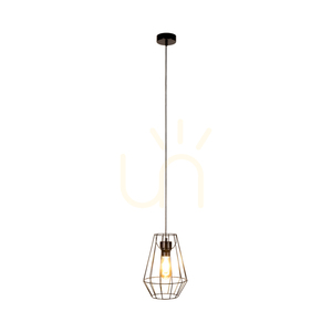 Závěsné svítidlo Endorfina, 1xE27, Max. 60 W, černý kov / černý PVC kabel, Ø 21 cm small 1