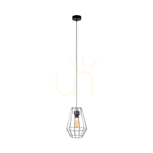 Závěsné svítidlo Endorfina, 1xE27, Max. 60 W, černý kov / černý PVC kabel, Ø 21 cm small 0