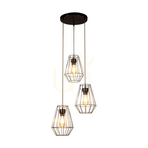 Závěsné svítidlo Endorfina, 3xE27, Max. 60 W, černý kov / černý PVC kabel, Ø 45 cm small 1
