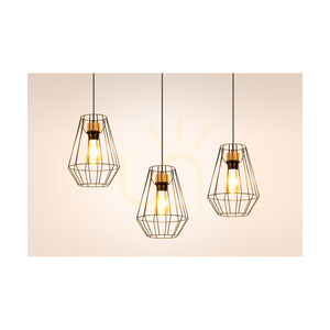 Závěsné svítidlo Endorfina, 3xE27, Max. 60 W, olejovaný dub / černý kov / černý PVC kabel, 77 cm small 2