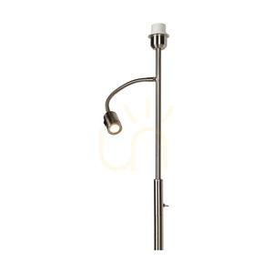 Stojací lampa Eros, 1xE27 (max.. (60 W), 1× LED 3000 K 3 W, saténový kov / průhledný PVC kabel / bílý stínidlo Ø 40 cm small 3