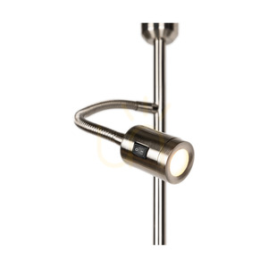 Stojací lampa Eros, 1xE27 (max.. (60 W), 1× LED 3000 K 3 W, saténový kov / průhledný PVC kabel / bílý stínidlo Ø 40 cm small 4