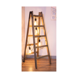Stojací lampa Eskalo, 4xE27, Max. 15W LED, borovice mořená do odstínu ořechu / černý kov / černý PVC kabel, 82 cm small 3