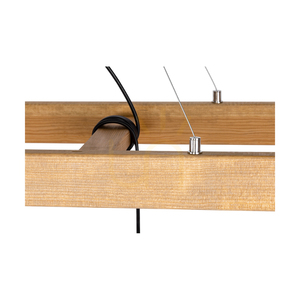 Závěsné svítidlo Eskalo 4xE27, Max. 60 W, borovice mořená do hněda / černý kov / černý PVC kabel, 123,5 cm small 2