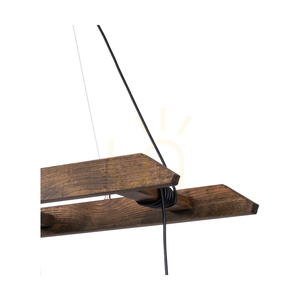 Závěsné svítidlo Eskalo, 5xE27, Max. 60 W, borovice mořená do odstínu ořechu / černý kov / černý PVC kabel, 154 cm small 2
