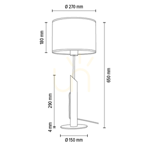 Stolní lampa Espacio, 1xE27, Max. 60 W, olejovaný dub / černý kov / černý PVC kabel / stínidlo z vícebarevné tapety, Ø 27 cm small 2