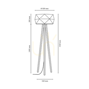 Stojací lampa Finja, 1xE27, max.. 60 W, olejovaný dub / antracitový opletený kabel / hnědý stínidlo Ø 52 cm small 2