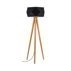 Stojací lampa Finja, 1xE27, Max. 60 W, olejovaný dub/antracit, opletený kabel/černá, stínidlo Ø 52 cm small 0