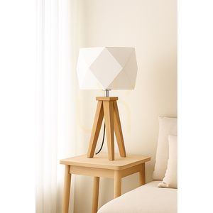 Stolní lampa Finja, 1xE27, Max. 60 W, olejovaný dub/antracit, opletený kabel/bílá, stínidlo Ø 29 cm small 1