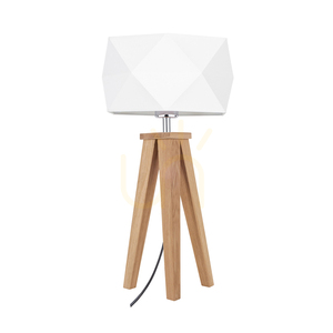 Stolní lampa Finja, 1xE27, Max. 60 W, olejovaný dub/antracit, opletený kabel/bílá, stínidlo Ø 29 cm small 0